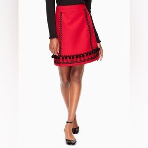 KATE SPADE Ooh La La Pom Embroidered Skirt - NJMU7935 - Sz 4